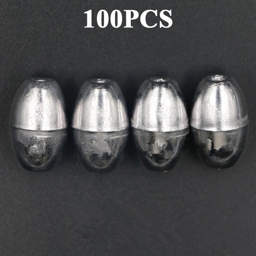Pesas de pesca con forma de olivo, plomos de aparejo, fregadero de tiro dividido, accesorios de herramientas de aparejos de pesca, 50/100 Uds. - imagen 5