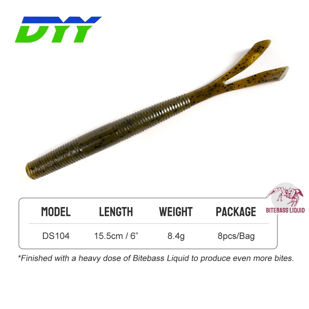 DYY 15,5 cm 8,4g 8 Uds tenedor cola palo gusano cebo suave Senko silicona Swimbait cebo Artificial suave para lubina señuelo de pesca de mar - imagen 2