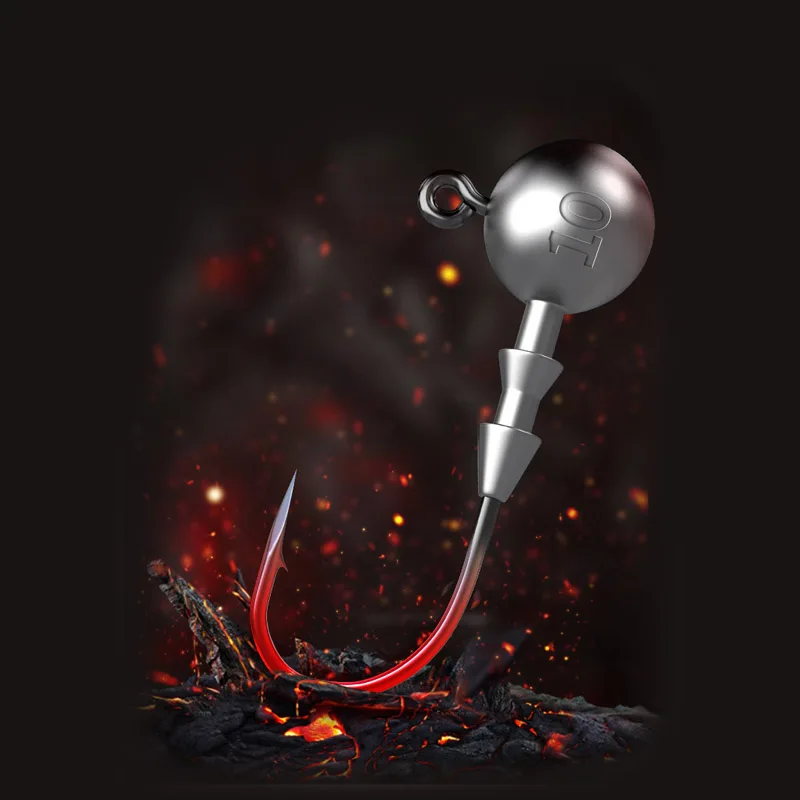 Anzuelo de pesca afilado con cabeza plomada, señuelo de bloqueo de 2g-14g, cebo suave, gusano, anzuelos triangulares, anzuelo anticolgante, parte inferior fuerte - imagen 3