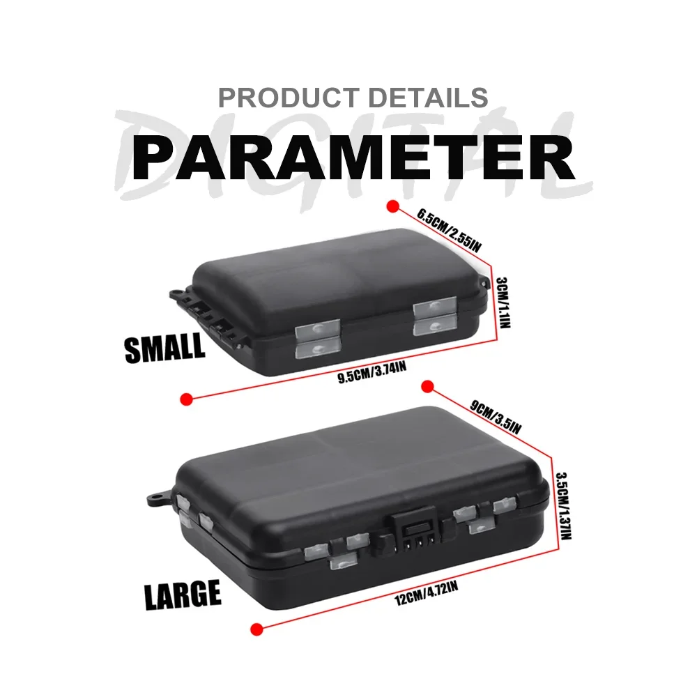 Cajas de almacenamiento de cebo de aparejos de pesca de plástico portátiles, caja organizadora de anzuelos de señuelo, estuche de almacenamiento de anzuelos - imagen 3