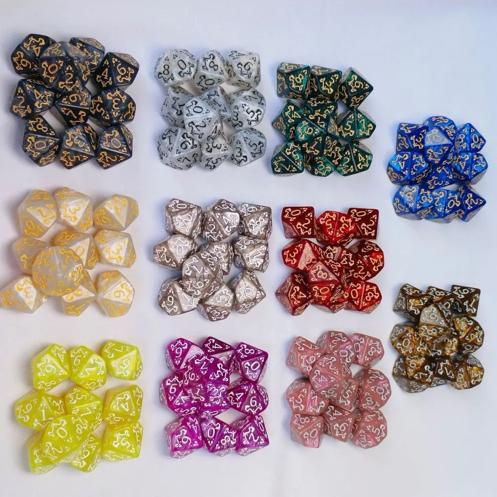 Juego de 10 Dados Acrílicos Creativos con Temática de Dragón, Dados Poliédricos D10 con Esquinas Afiladas, Amarillo, Morado, Dorado, Rojo, Dados para Juegos de Mesa, Regalo - imagen 5