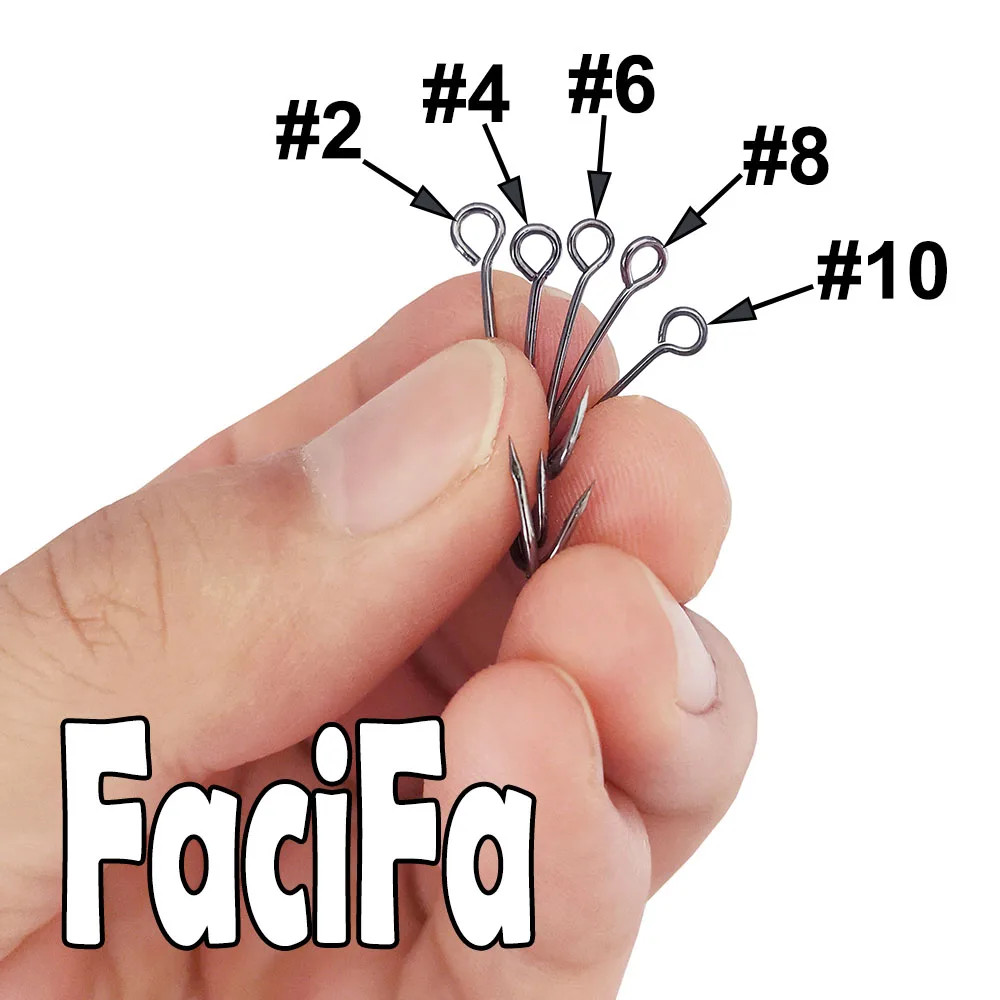 25 uds anzuelo de pesca con ojal grande, vástago largo con púas, gancho de articulación doblada redonda, anillo de ojo grande, anzuelo de gusano, señuelo de pesca, cuchara Spinner - imagen 2