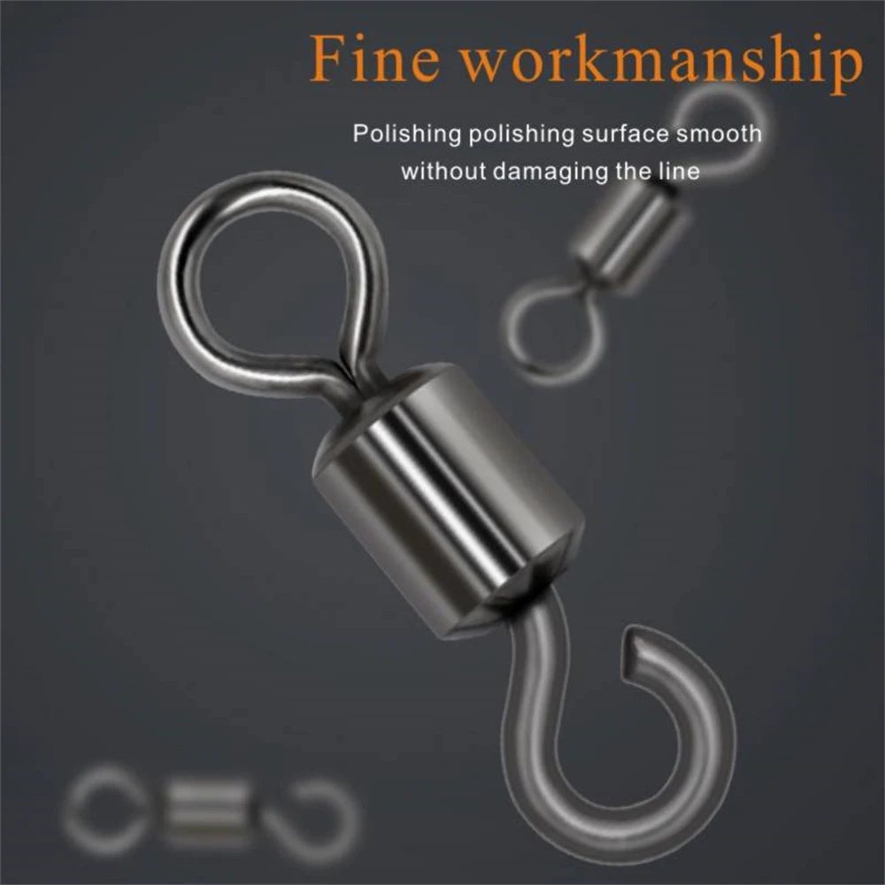 ORJD 50 Uds. Conector de pesca giratorio de 8 formas con apertura, conector giratorio de pesca de acero inoxidable de calidad, aparejos de pesca - imagen 4