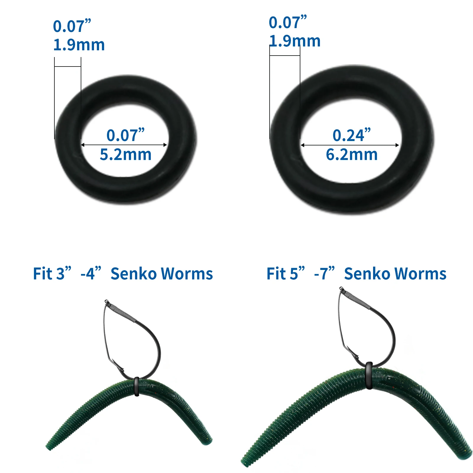 Herramienta de aparejo loco de 9 KM y 50 juntas tóricas de gusano, herramienta de anillo loco, kit de gusano loco para cebos blandos Senko Stick - imagen 5