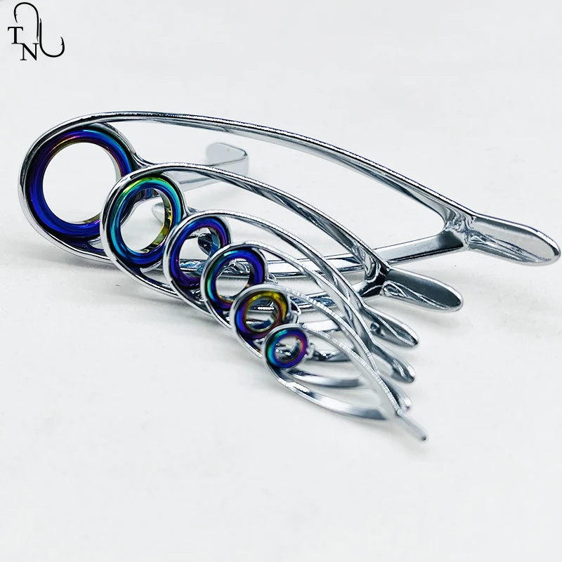 TN11 6 uds Kit de reparación de guía de caña de pescar de acero inoxidable de tamaño mixto guías juegos de ojos anillo de cerámica Kit de reparación de construcción de caña de pescar - imagen 5