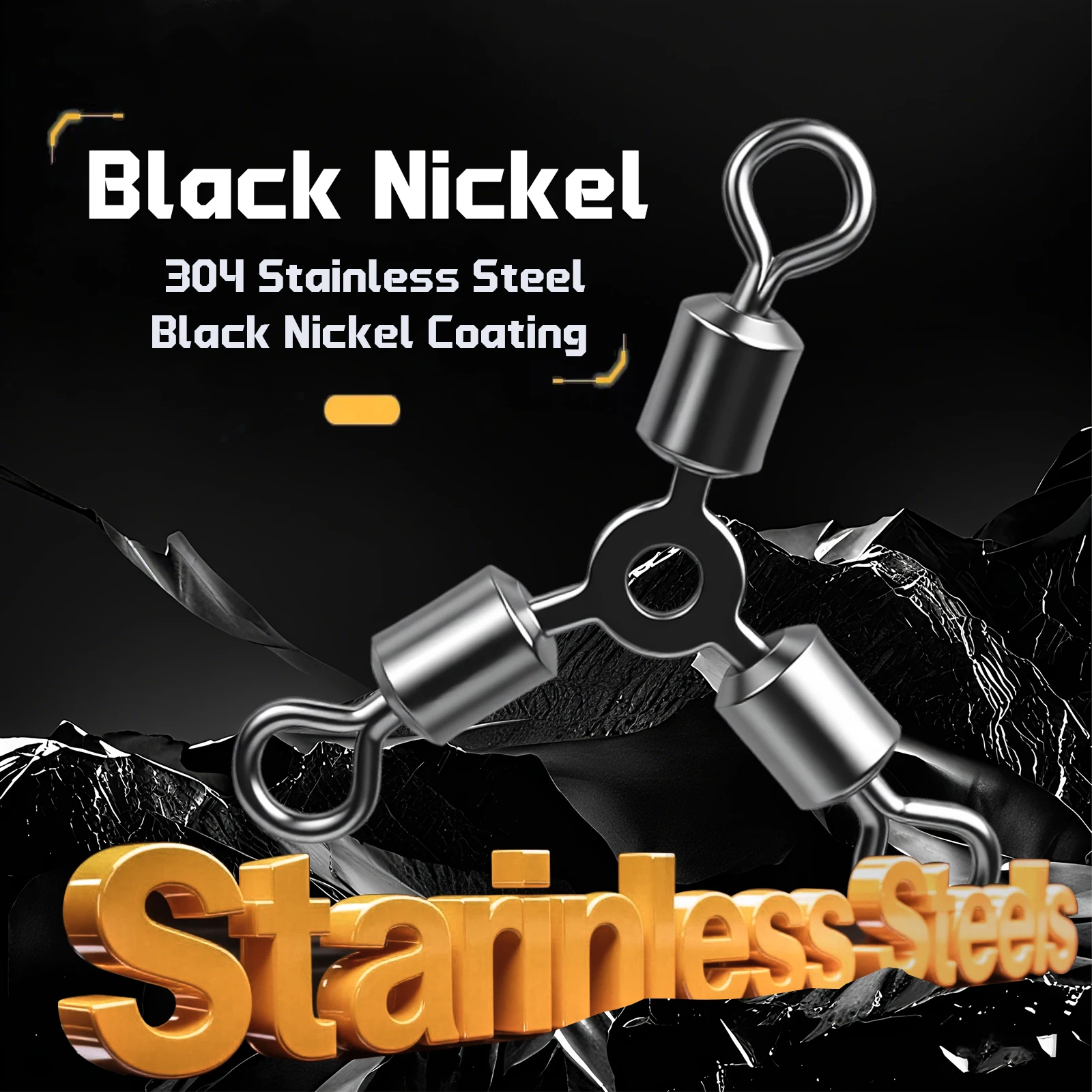 9KM 15 Uds. Giratorios de 3 vías aparejos giratorios de pesca de tres vías conectores de sedal de pesca de agua salada giratorios accesorios para bagre - imagen 3