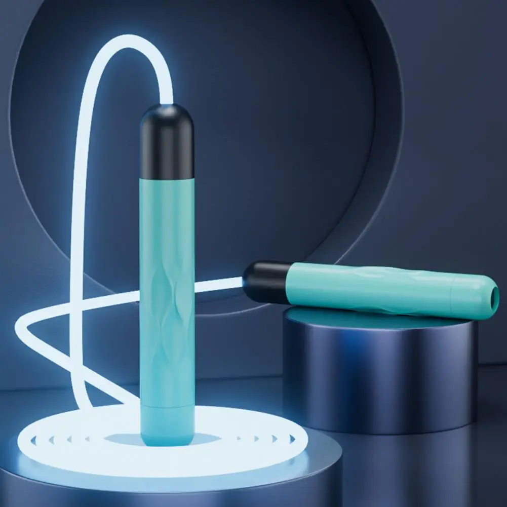 Cuerda de saltar brillante para niños, cuerda de saltar luminosa, ajustable, antideslizante, funciona con pilas, con luz LED de TPU - imagen 4