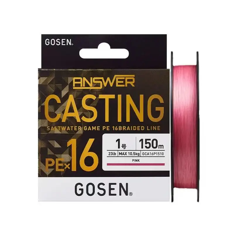 Gosen X16 Línea Trenzada de PE – Resistente a abrasión para señuelos