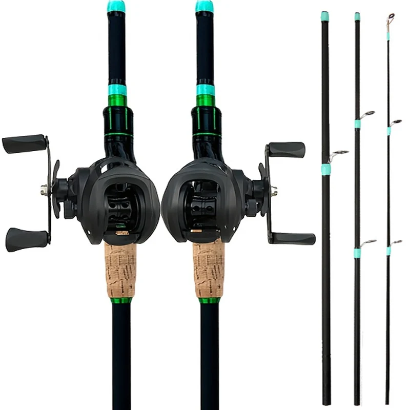 Caña de pescar con señuelo giratorio de 1,8/2,1 m y relación de engranaje 7,2: 1 Combo de carrete de Baitcasting para principiantes/aparejos de pesca avanzados - imagen 2