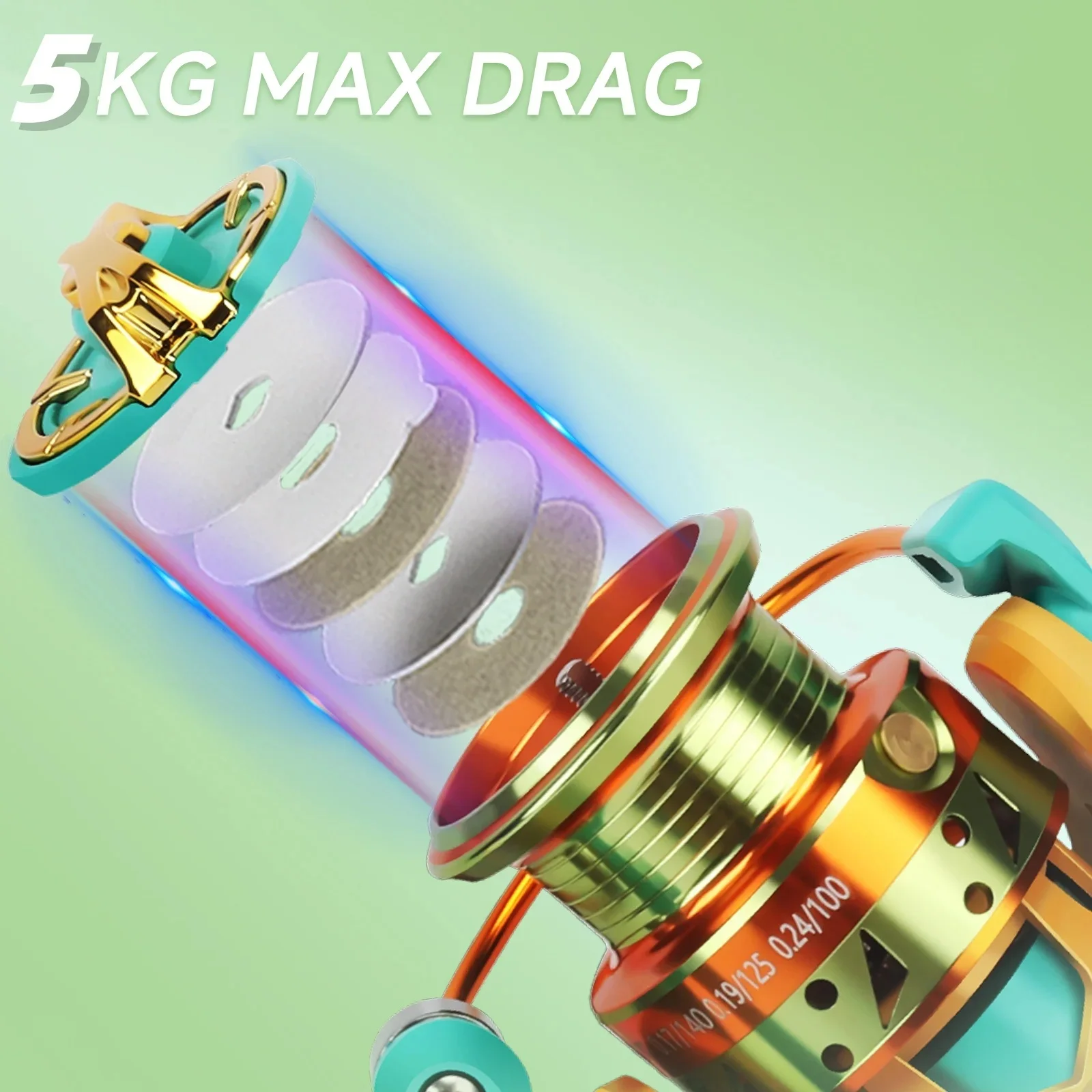 Carrete Spinning MaxDrag con rodamientos y brazo CNC ambidiestro - imagen 5
