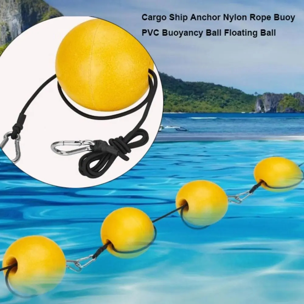 Bola flotante de flotabilidad de PVC de 10cm con ancla de barco de carga amarilla de alta calidad - imagen 4