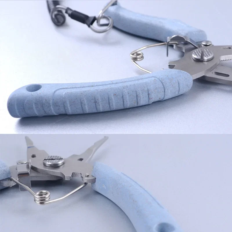 Alicates de pesca pequeños y ligeros de acero inoxidable, tijeras de pesca de mar, herramientas de gancho giratorio trenzado, alicates de pesca, cortadores de anillos divididos - imagen 5