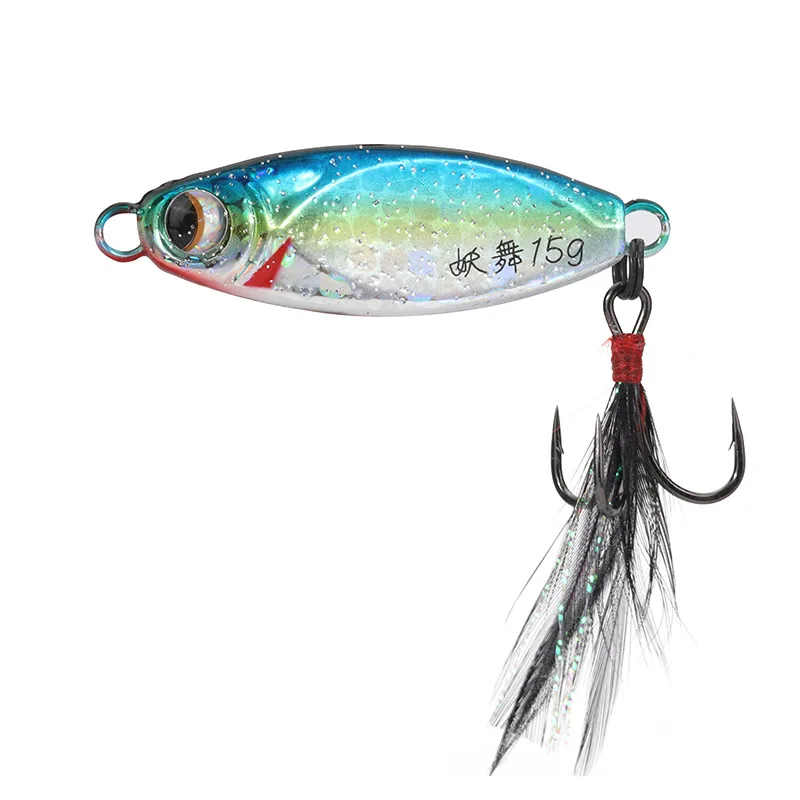 Señuelo de pesca de fundición larga, cebo Artificial de 5-20g, con revestimiento reflectante de luz láser, venta por 1 unidad - imagen 4