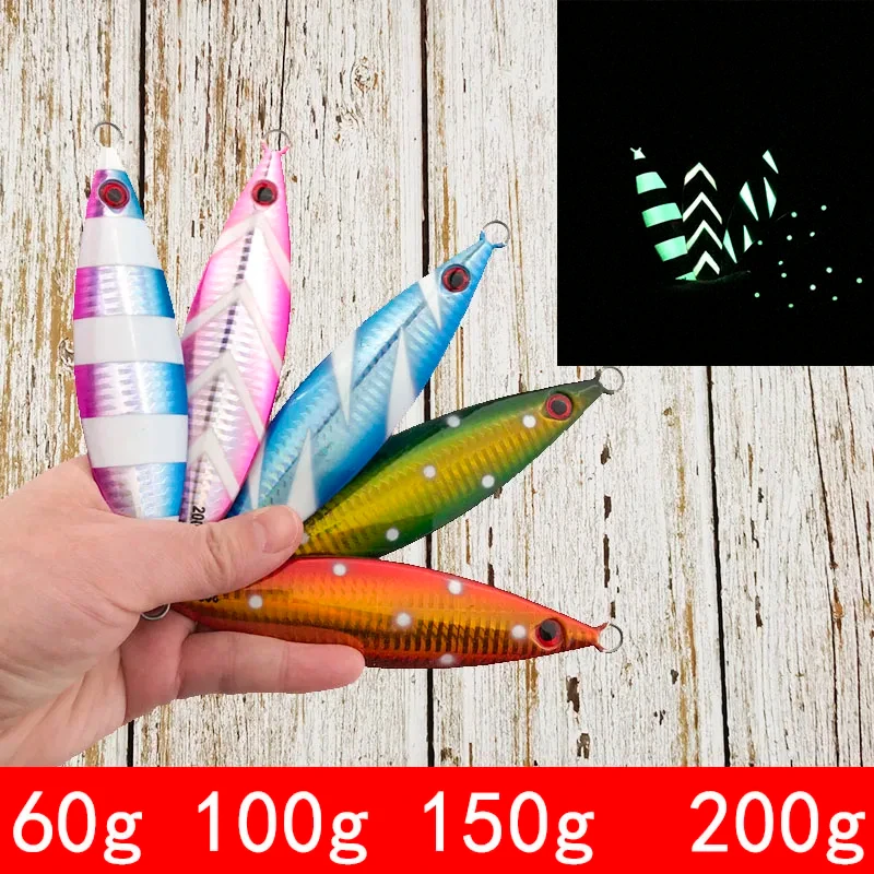 OBSESSION-señuelo luminoso de Pesca de Mar, cebo Artificial de fundición larga, plantilla de Metal, 60g, 100g, 150g, 200g - imagen 3