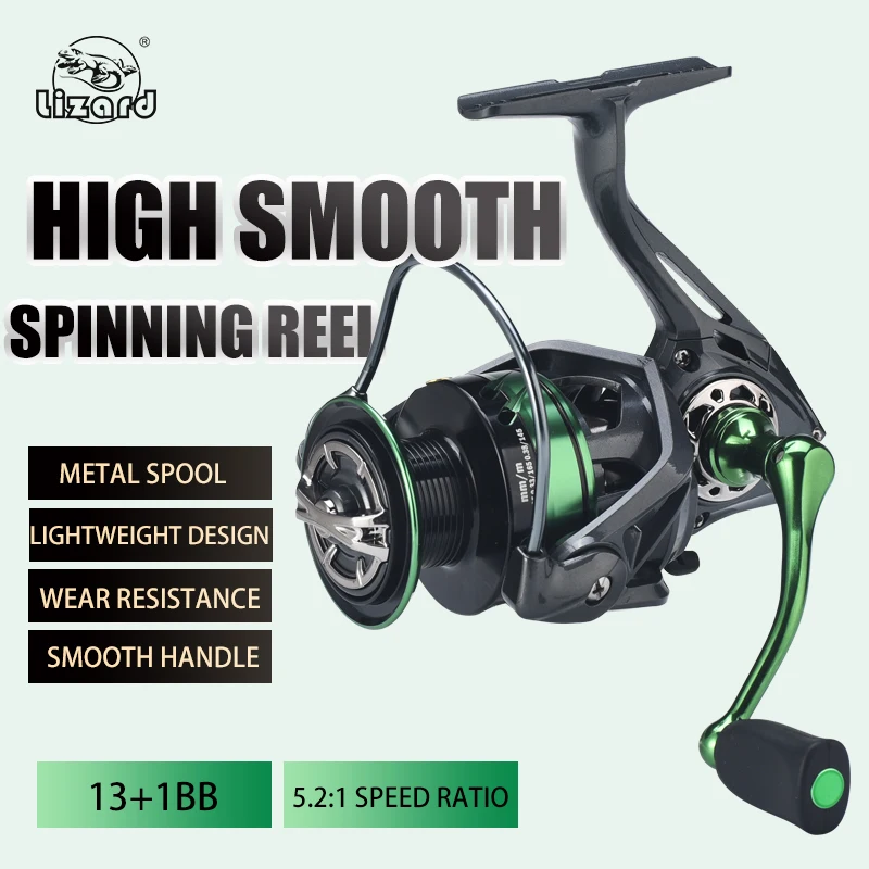 Carrete Lizard Fishing NGK – Rodamientos inox y manivela CNC ligera
