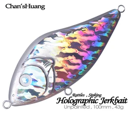 Chan's Huang Jerkbait 43g – 5 señuelos planeadores holográficos 10cm