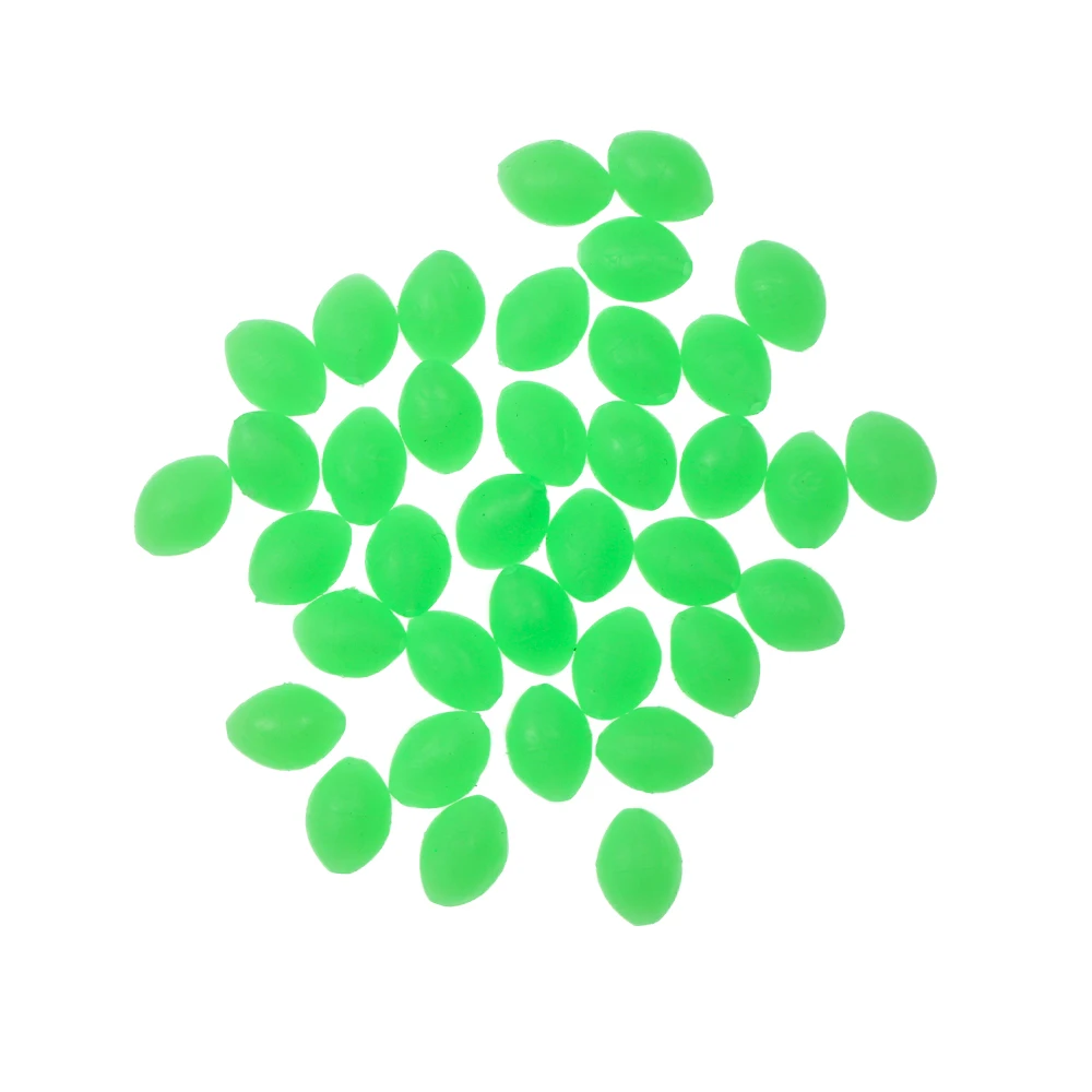 LIONRIVER 100 Uds cuentas luminosas frijoles espaciales de pesca bolas flotantes de goma suave ovaladas luz brillante para accesorios de pesca al aire libre - imagen 5