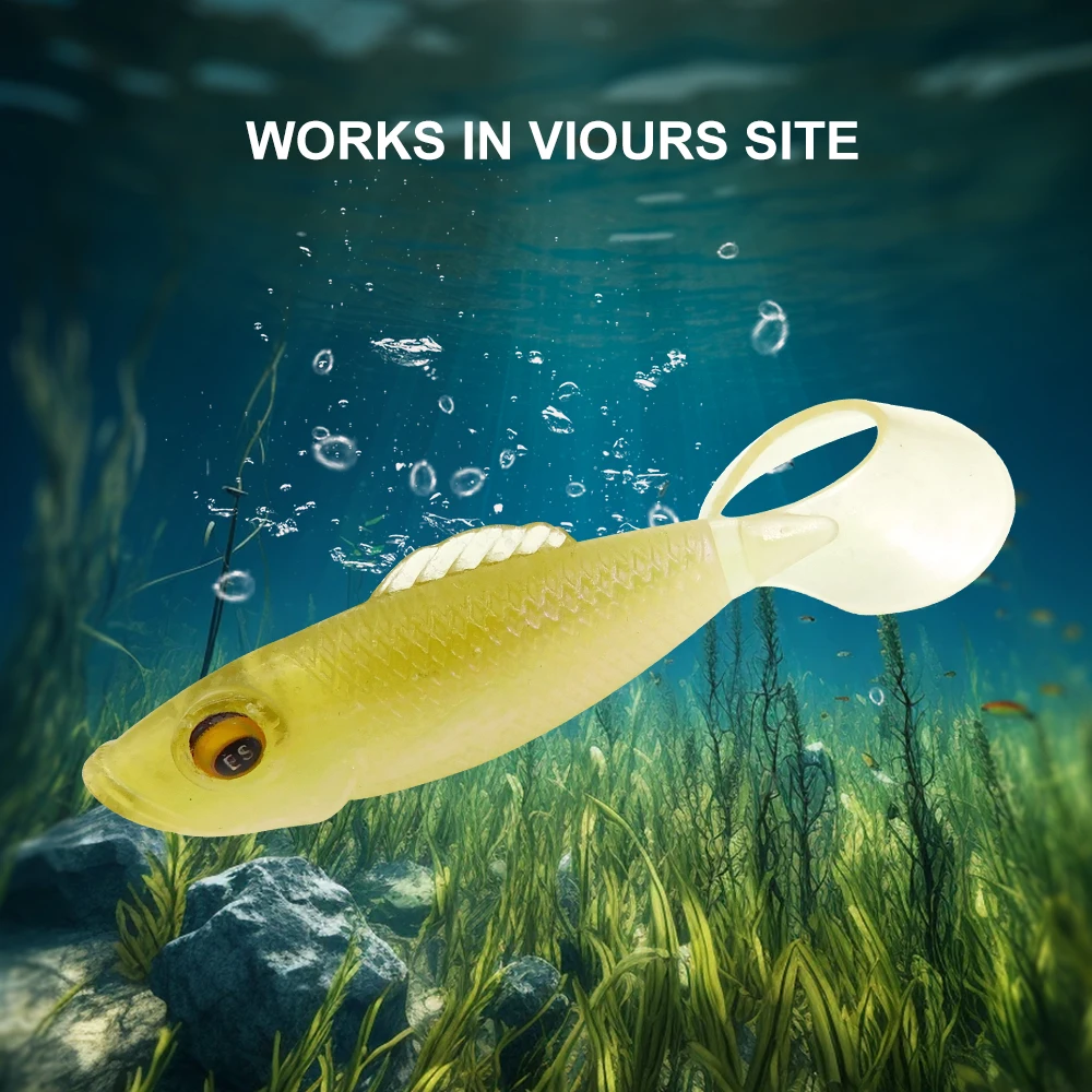 ESFISHING Swiming PRO 72mm 6 uds Grub Sea Pesca Señuelos de Pesca cebo de silicona - imagen 4