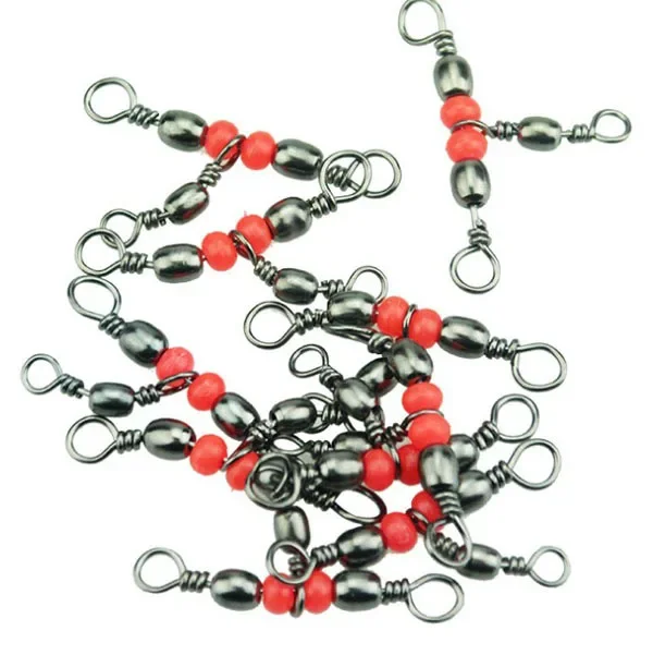 10 Uds. De hebilla de pesca, mini anillo giratorio de acero al carbono con cuentas de 360 grados, anzuelo, conector de línea de cebo, accesorios de pesca - imagen 2