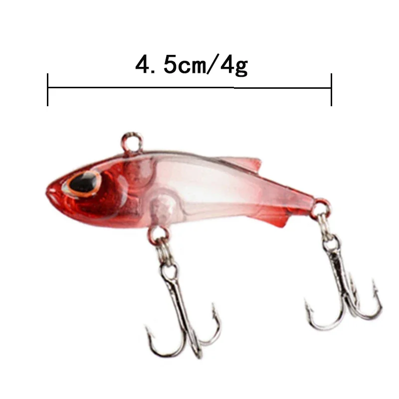 Nuevo 5 uds Mini VIB 4,5 cm 4g juego de Señuelos de Pesca con caja cebos duros Wobblers señuelos hundimiento carpa aparejos de pesca Artificial - imagen 2