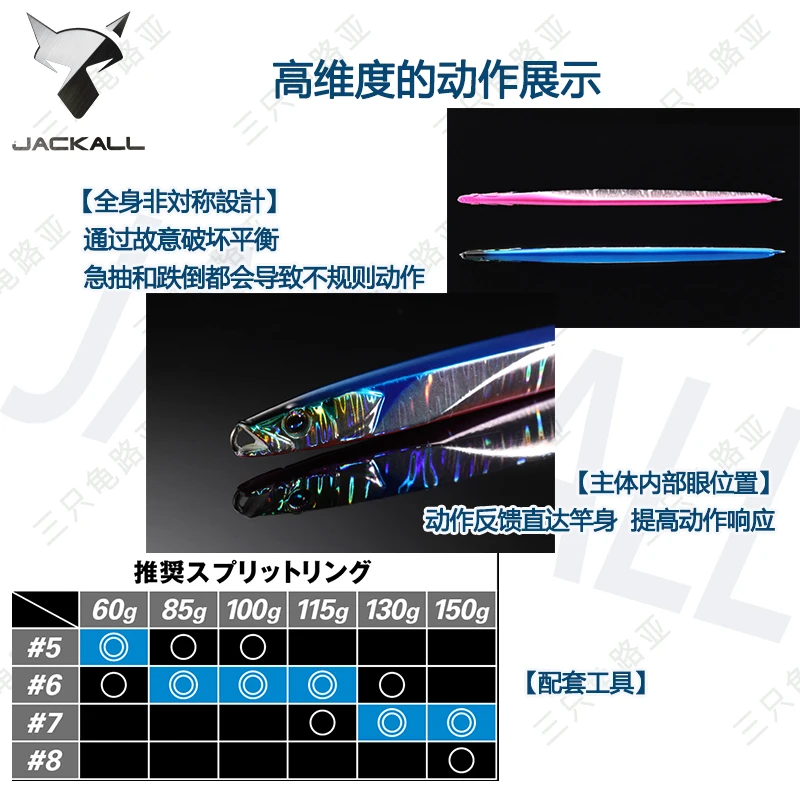 JACKALL-SEÑUELOS DE Luya 23 de Japón, señuelos falsos, placas de hierro CIAN, Jig Sea Fishing Shores, Herring Sinking 60-150g - imagen 4