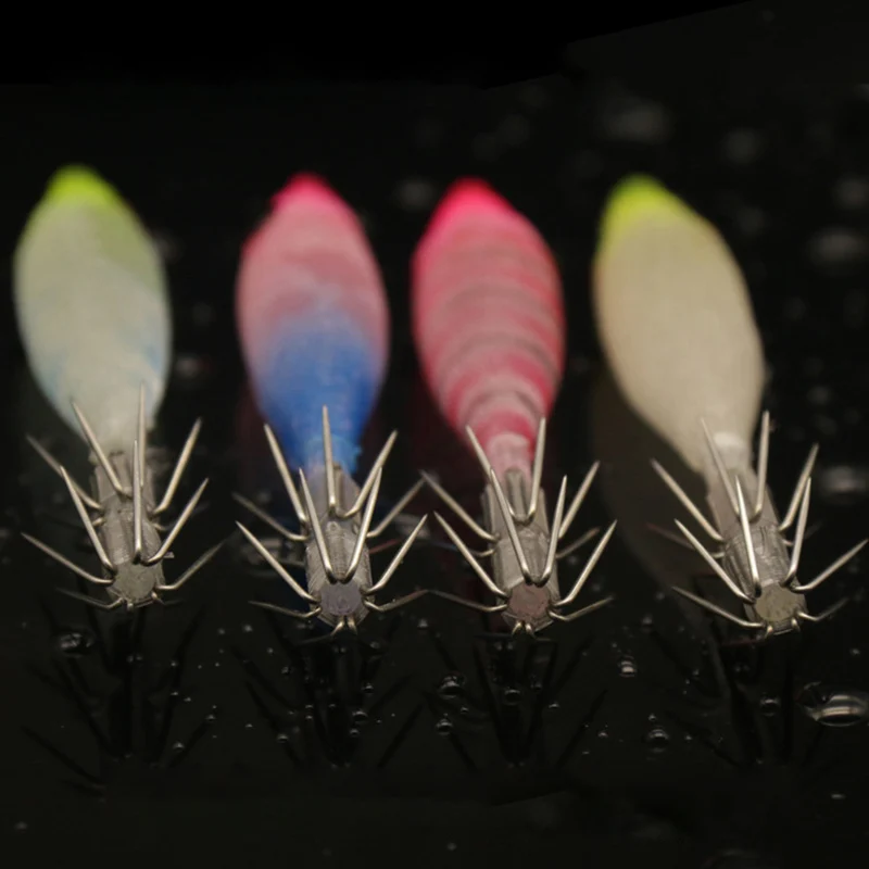 Cebo con anzuelo de calamar, longitud de 8cm, plantilla de calamar suave, señuelo de pesca de agua de mar al aire libre - imagen 5