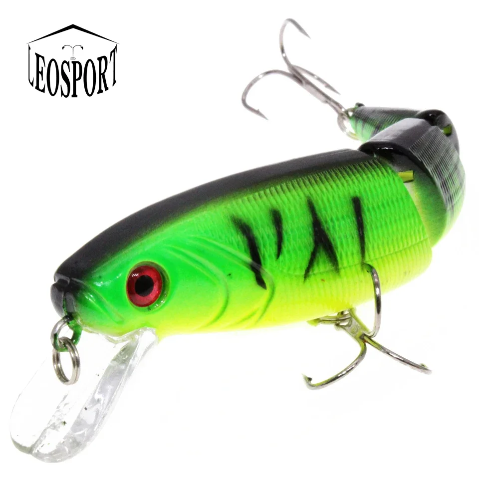 Señuelos de Pesca de 1 piezas, 11cm/15g, 3 segmentos realistas, cebos duros de plástico, 5 colores disponibles, Wobblers, novedad - imagen 5