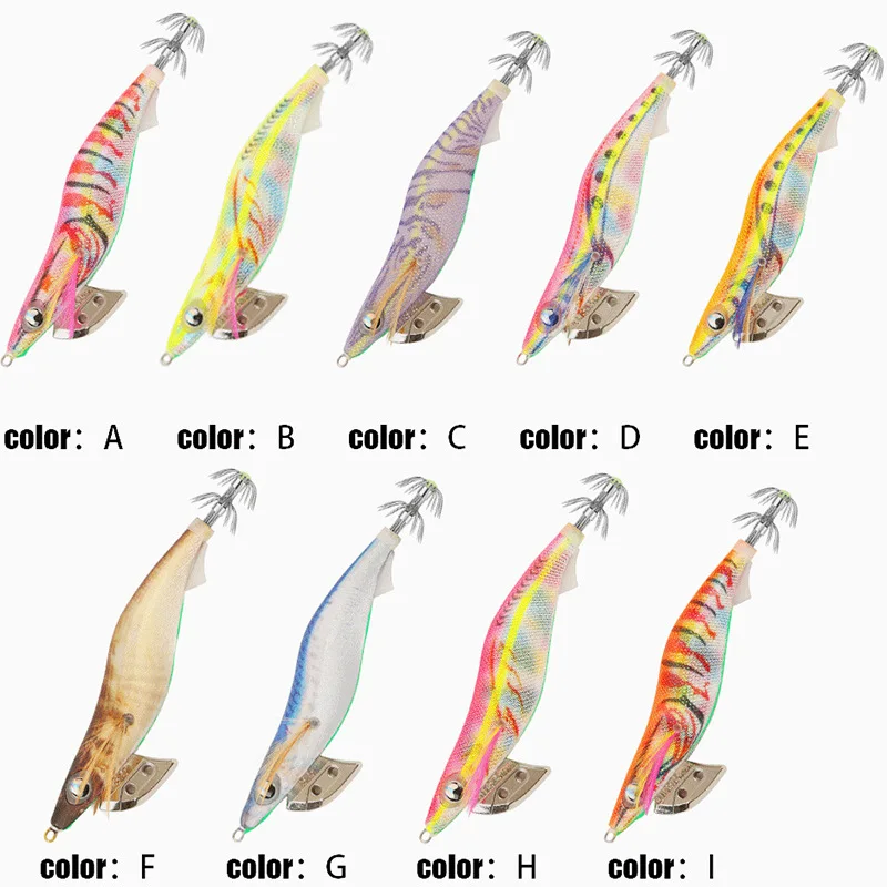 Cebo de calamar luminoso de camarón de madera con cabeza de plomo, anzuelo de Pesca de Mar de hundimiento lento, 2,5, 3,0, 3,5, nuevo - imagen 3