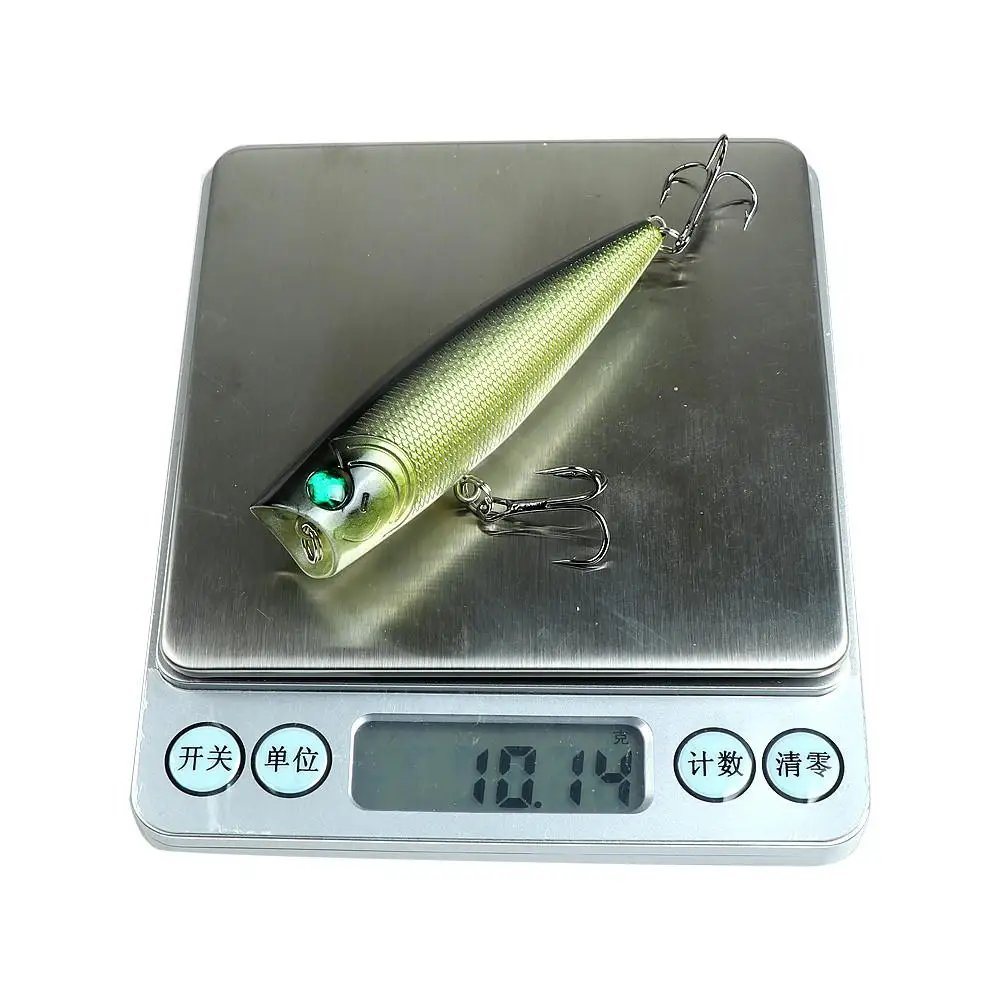 Señuelo de pesca 8cm/11g cebo duro Popper señuelo con anzuelo triple ojos 3D realistas Swimbait cebo de pesca Popper - imagen 3