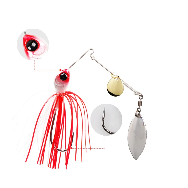 Señuelo de pesca giratorio, cebo de alambre de 12g y 18g con cuchara de pesca de latón, plantilla de Metal, señuelo de Jigging, Swimbait Spinnerbait - imagen 2