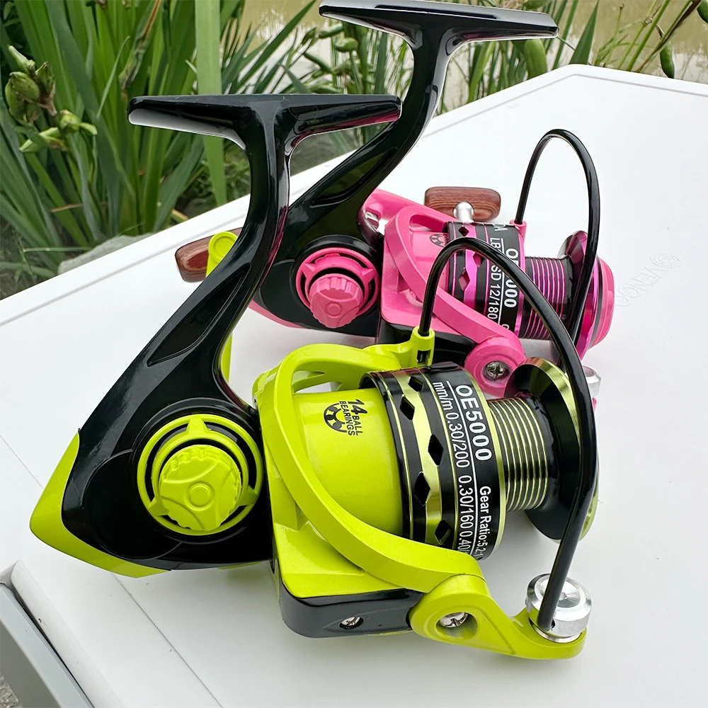 Carrete de Pesca giratorio Ghotda con línea de Pesca arrastre de potencia fuerte 5-12KG 2000-7000 Pesca de agua dulce más estable - imagen 4