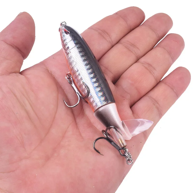Señuelo de Pesca Topwater Plopper, 10cm, 13,5g, cola suave giratoria, cebo duro Artificial, Lucio, Leurre, aparejos de Pesca, 1 ud. - imagen 2