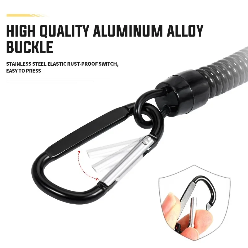 Cordones de pesca Sougayilang, 5 uds., 22cm, correa en espiral retráctil con mosquetón, cuerda de pesca para navegación, cuerda de retención, herramienta de pesca - imagen 5