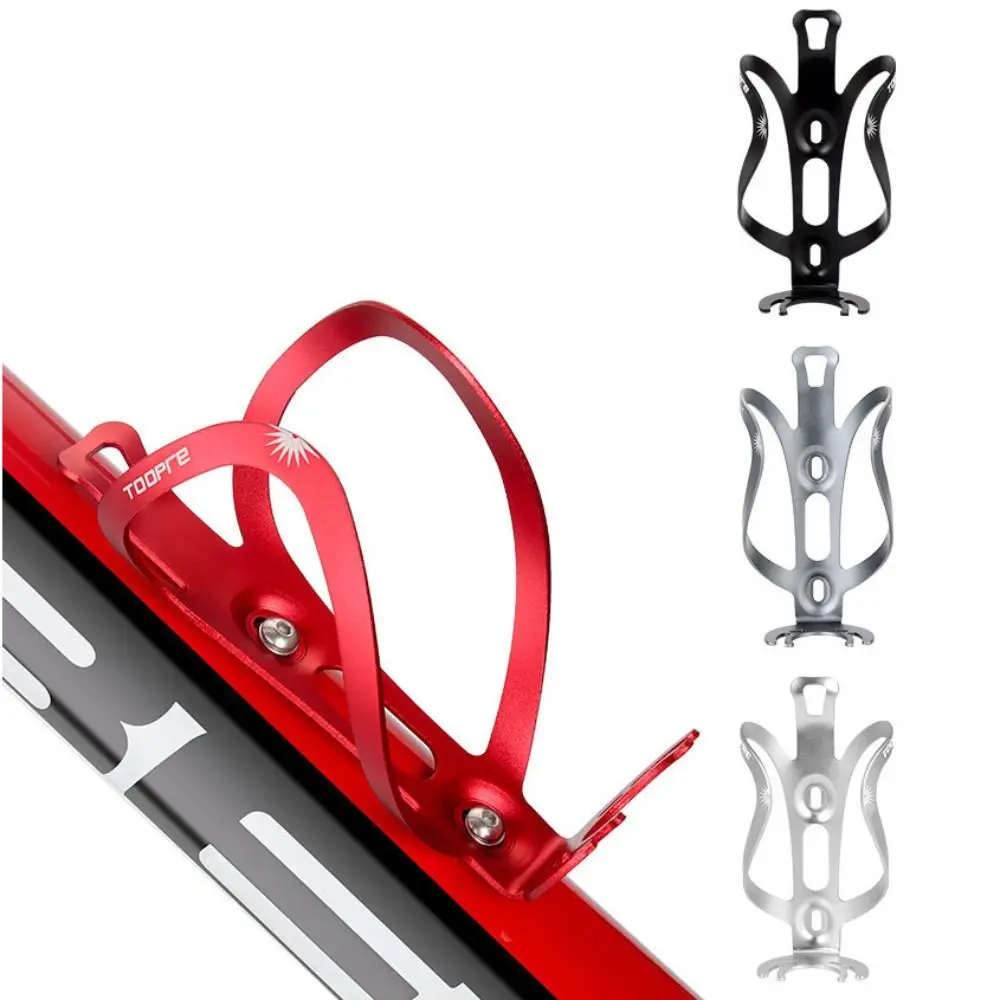 Portabotellas de bicicleta de aleación de aluminio, soporte ultraligero para bebidas y agua, color rojo, negro y plateado - imagen 3