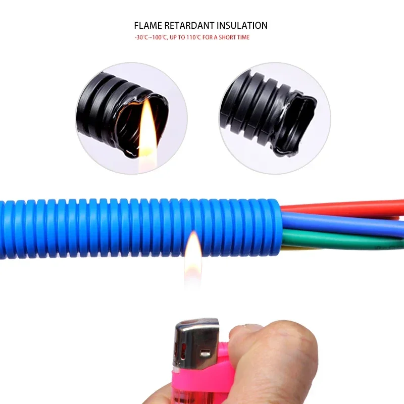 Tubo corrugado, funda protectora resistente al calor, 7,5 ~ 34,5mm, plástico, arnés de cables para coche, tubo de carcasa, Protector de Cable aislado PP - imagen 3