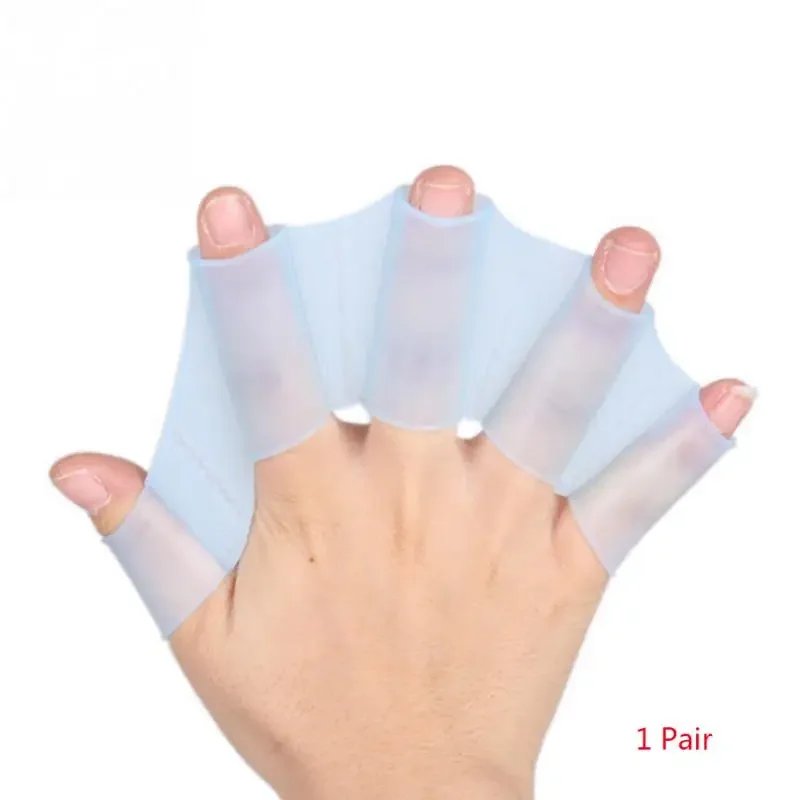 Fajas de silicona tipo RANA Unisex, aletas de mano para natación, guantes de banda para dedos, paleta para deportes acuáticos, 1 par - imagen 3