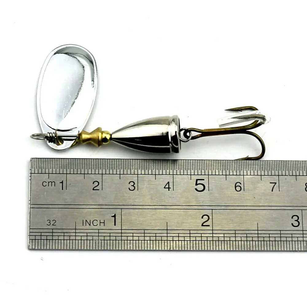 1/2/5pc 6,5 CM 8,5G lentejuelas de Metal cuchara Spinner anzuelo triple manivela cebo de pesca señuelo - imagen 4