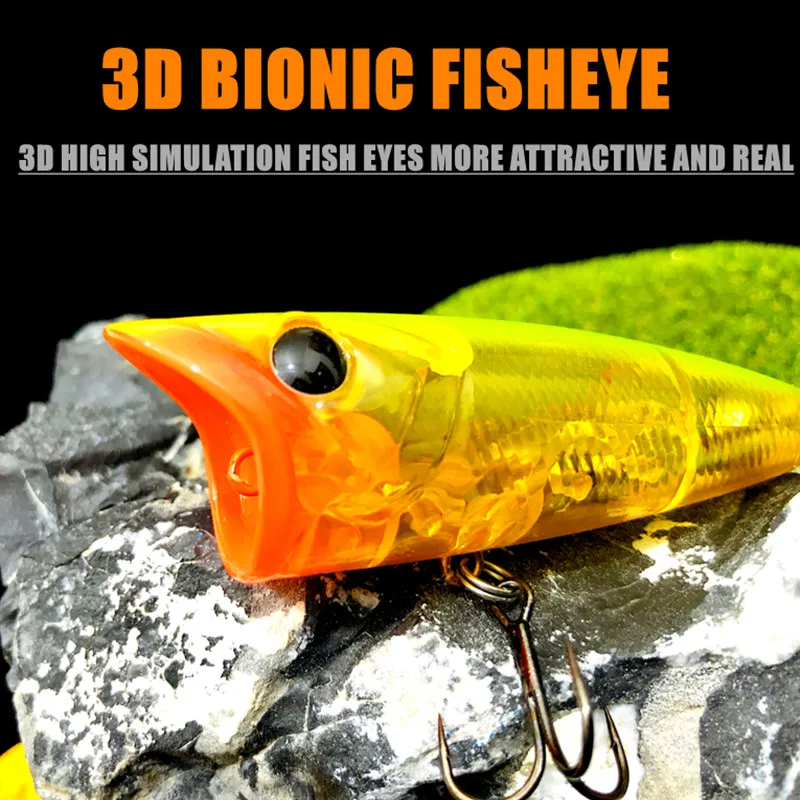 GREENSPIDER-señuelo de pesca Popper, 80mm, 16,5g, cebo duro Topwater para Lucio, modelo de superficie oscilante flotante de fundición larga - imagen 5