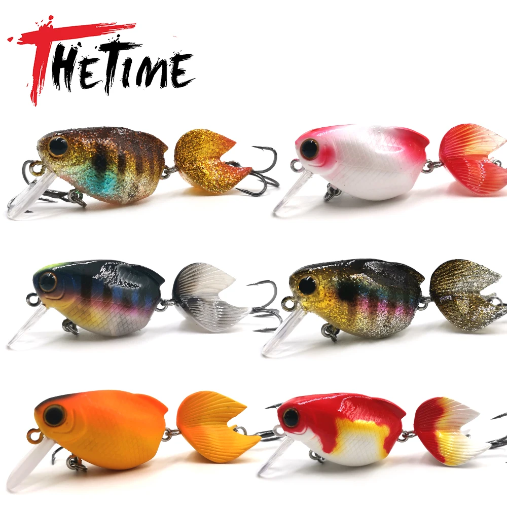 TheTime-SEÑUELOS flotantes Crankbait de 7g, 2 secciones, Wobblers artificiales, manivela, cebo de lubina dura, aparejos de pesca, trucha Wobblers de 60mm - imagen 2