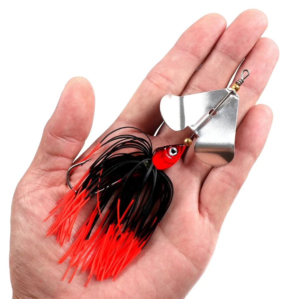 Spinnerbait-Señuelos de Pesca de lubina Multicolor, cebo giratorio de Metal para trucha, salmón, Jigs de natación, 9cm/14g - imagen 5