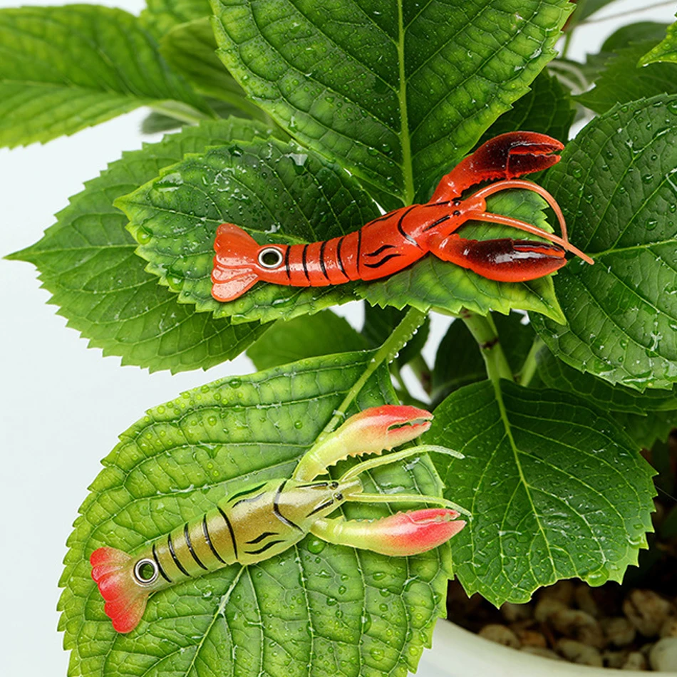 Señuelo luminoso de camarón Artificial, cebo de pesca suave, Wobbler, aparejos giratorios, 2 unidades por lote - imagen 5