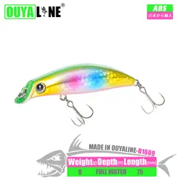 Señuelos de Pesca Popper hundidos, pesas artificiales Isca, 8g, 75mm, Kit de articulos de curricán, equipo de Pesca de carpa, accesorios de Leurre