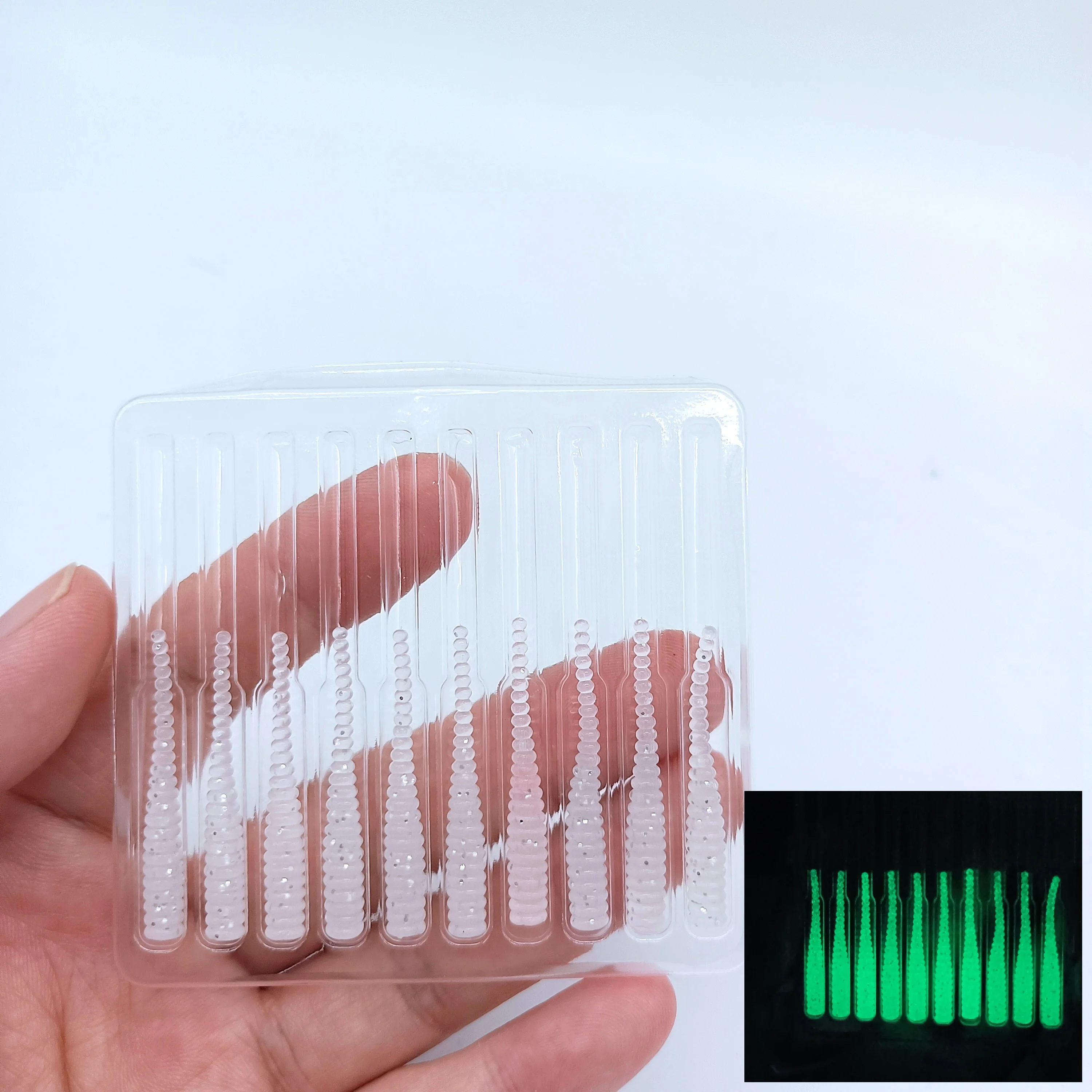 DUODUOYU 10 unids/lote AJING señuelo suave Rockfish Señuelos de Pesca 0,3g/35mm MINI cebo Artificial Swimbaits Jig señuelo Wobber gusano aparejos - imagen 5