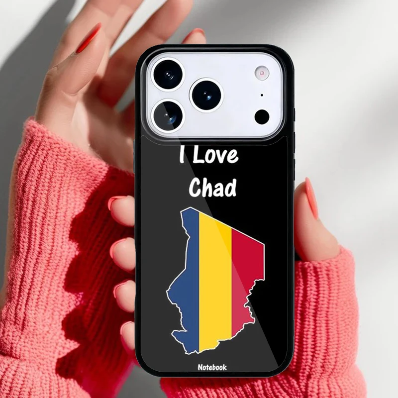 Funda para iPhone con bandera de Chad - vista trasera