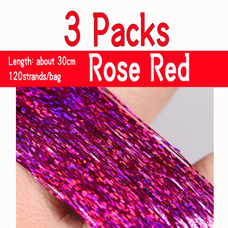 3 packs rose red