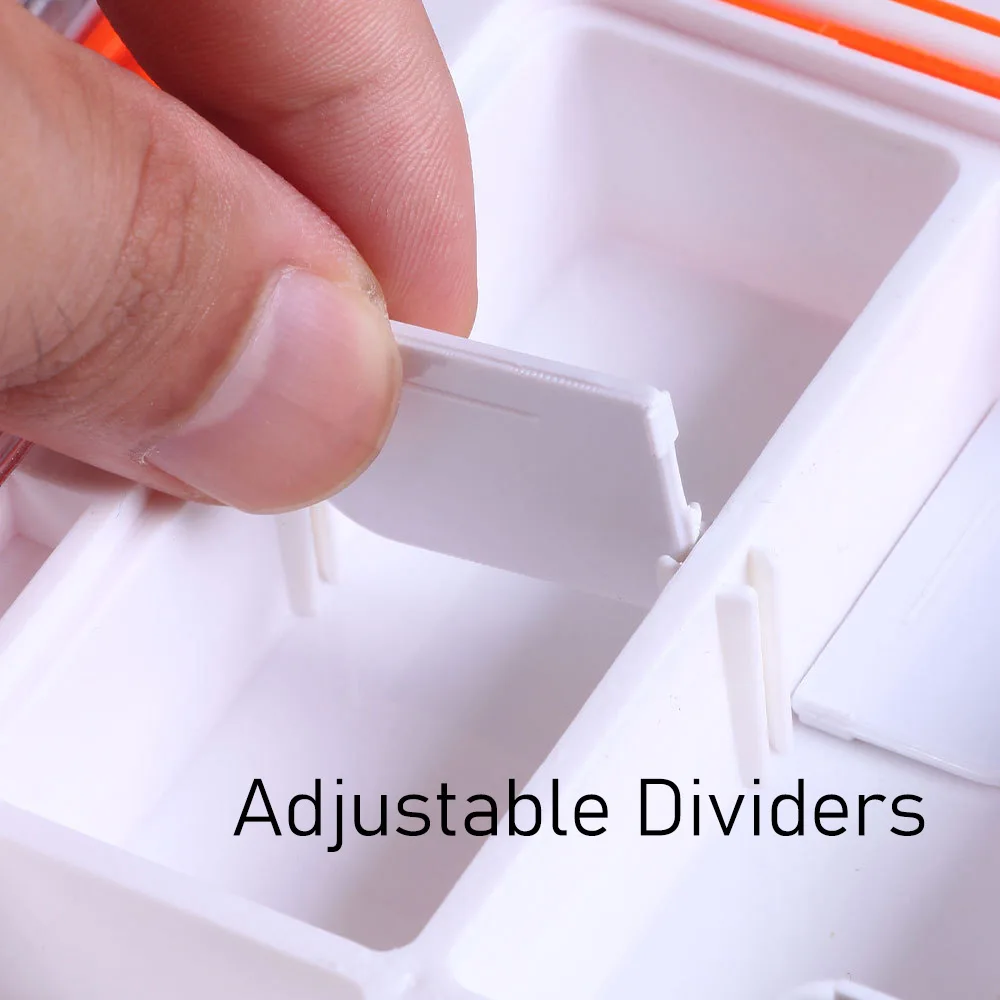 Caja de aparejos de pesca a prueba de agua, caja de herramientas de almacenamiento de señuelos de cebo de gancho, bandeja portátil multifuncional - imagen 3