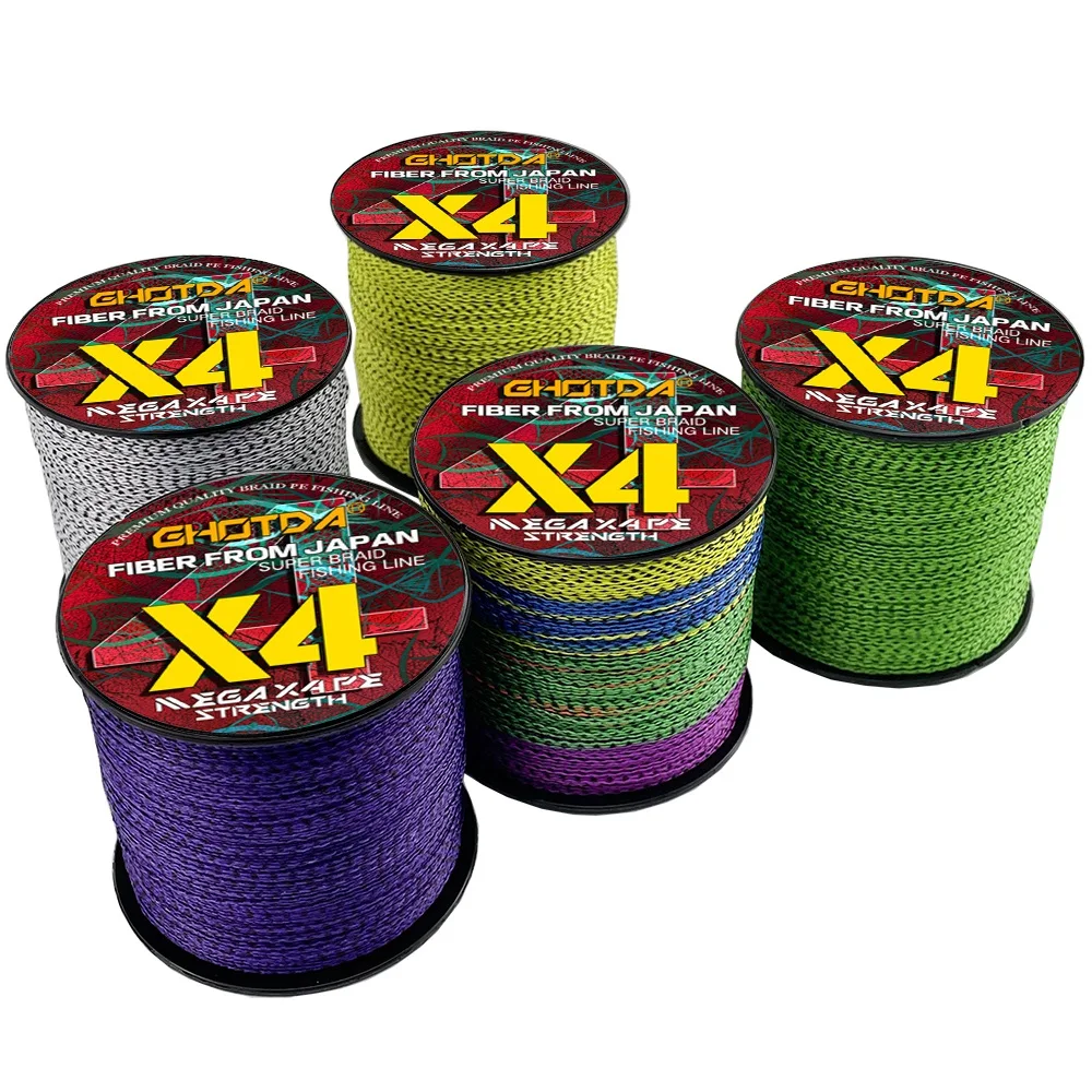 GHOTDA-sedal de Pesca trenzado de 4 hebras, 300M, multifilamento, tejido superfuerte, 100% PE - imagen 5