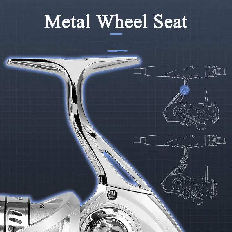 Carrete de pesca giratorio, Serie de bobinas de Metal inoxidable para agua salada, 3000/4000/6000/8000/10000, rueda giratoria para mano izquierda/derecha - imagen 4