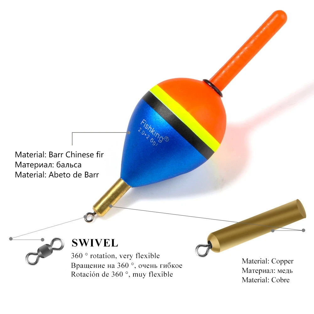 Flotador de pesca Barguzinsky, flotador de abeto de cobre, longitud de 80-85mm, peso 6,0g/8,5g/9.0g, boya Vertical para aparejos de pesca, 1 ud. - imagen 4