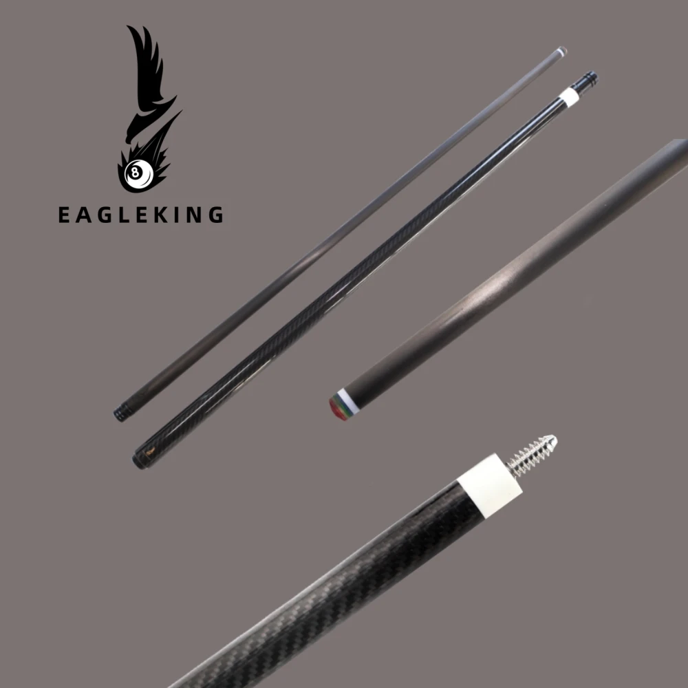 Taco de billar profesional de fibra de carbono, Taco de sarga 3K de 12,9mm, punta de piel de cerdo 1/2, 19oz, 147cm, tecnología negra, Taco de billar de fibra de carbono - imagen 2